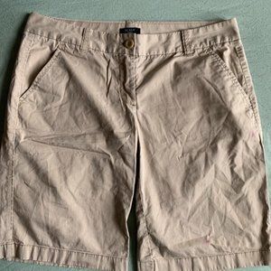 tan low rise shorts